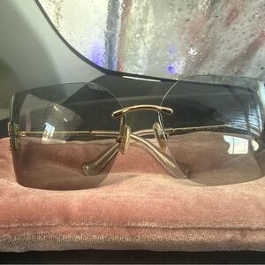 Miu Miu Gold and Gray Women's Sunglasses